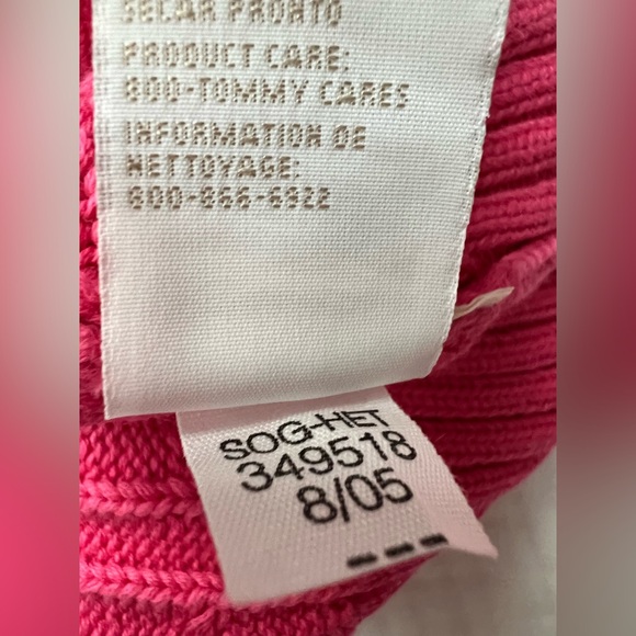 *NWT* Tommy Hilfiger pink cable knit 100% cotton sweater -Size Medium - Picture 6 of 11